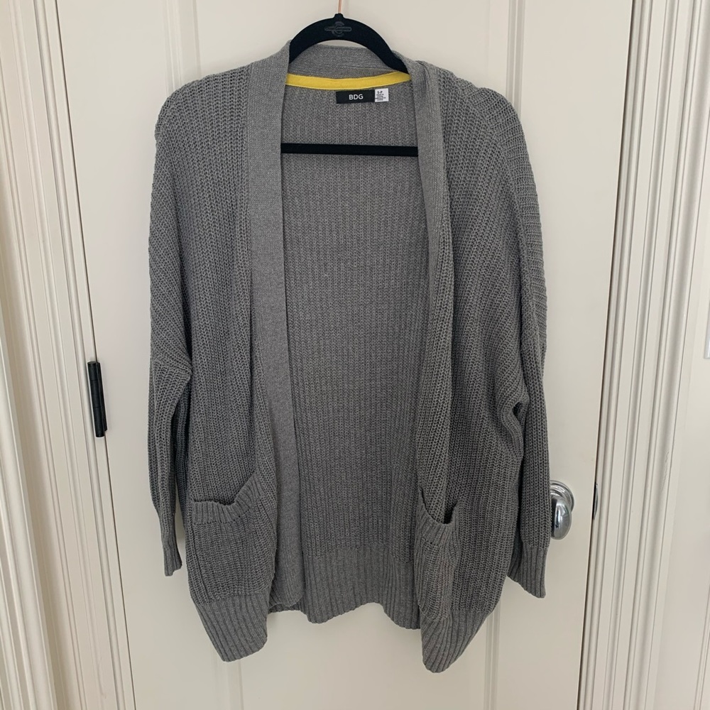 BDG Oversized Gray Knit Cardigan